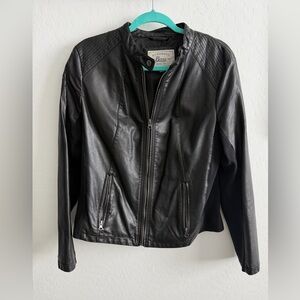 G.H. Bass & Co. Black Faux Leather Moto Jacket